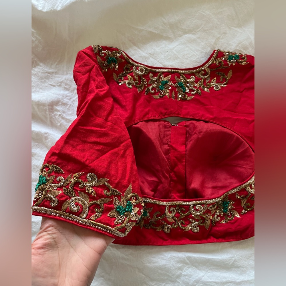 New designer heavy embroidered Indian Pakistani padded blouse for Sari & lehenga - Picture 8 of 10